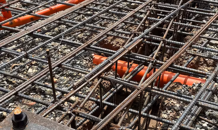 instalaciones sanitarias en cimentación para ejecución de obra